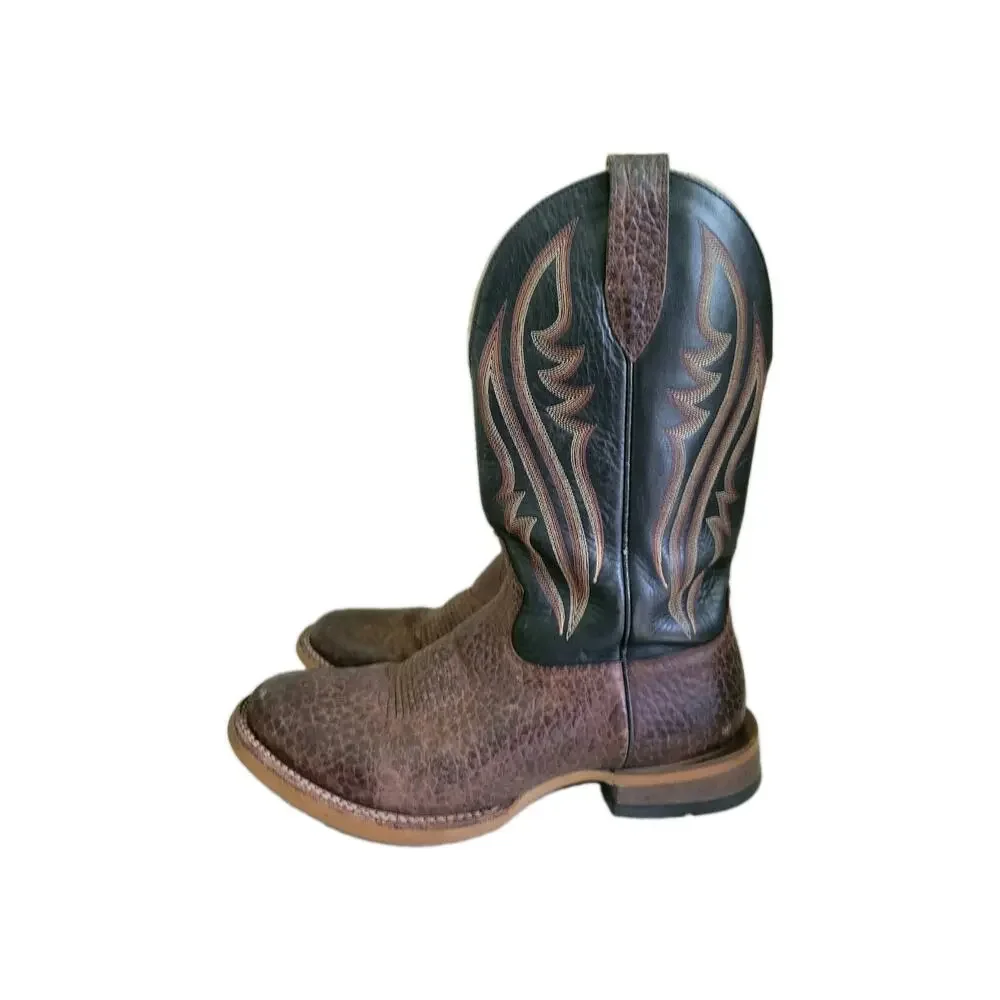Ariat Match Up Boot Pebbled Brown/Deputy Black Size 9.5 Style 10023157 Round Toe